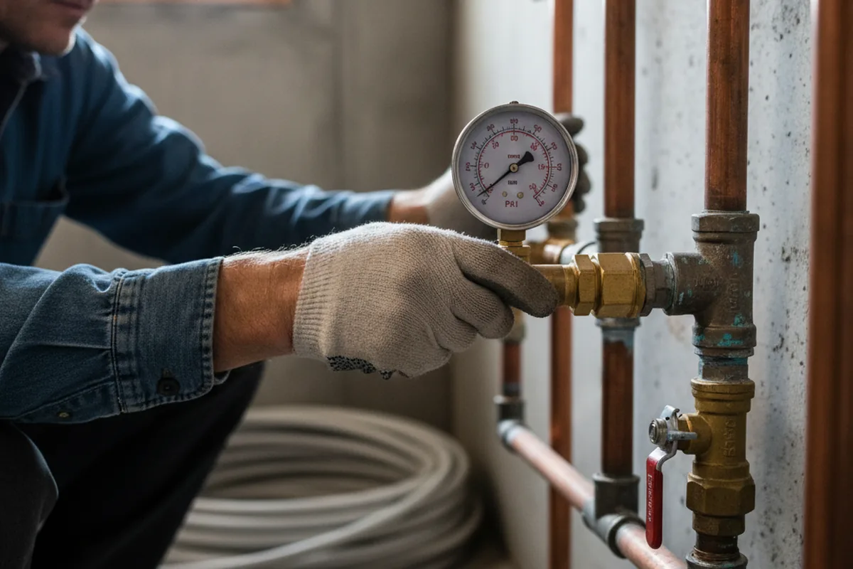 Pressure testing a repaired line during Water Line Repair in Lake Saint Louis